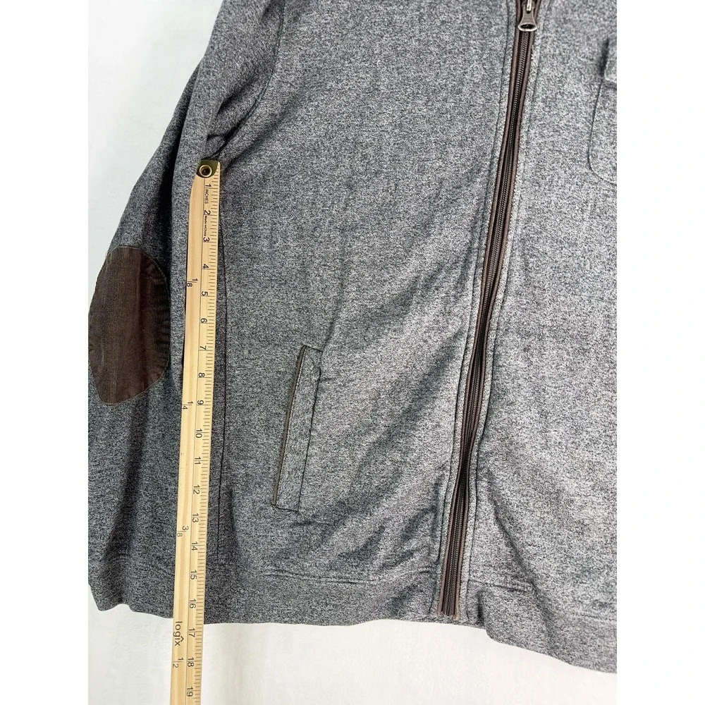 Banana Republic Jacket Mens Extra Large Gray Full Zip Elbow Patch Corduroy Trim‎